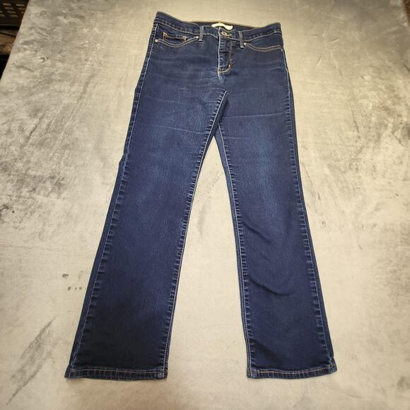 Levi's Jeans Womens 29 Blue 314 Shaping Straight Dark Wash Five Pocket Zip Fly - Picture 1 of 11